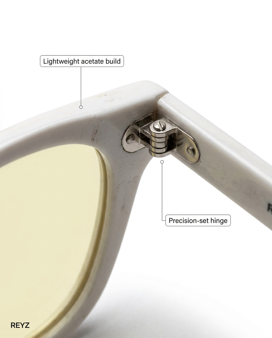 R1 Sade - lightweight acetate build, precision-set hinge